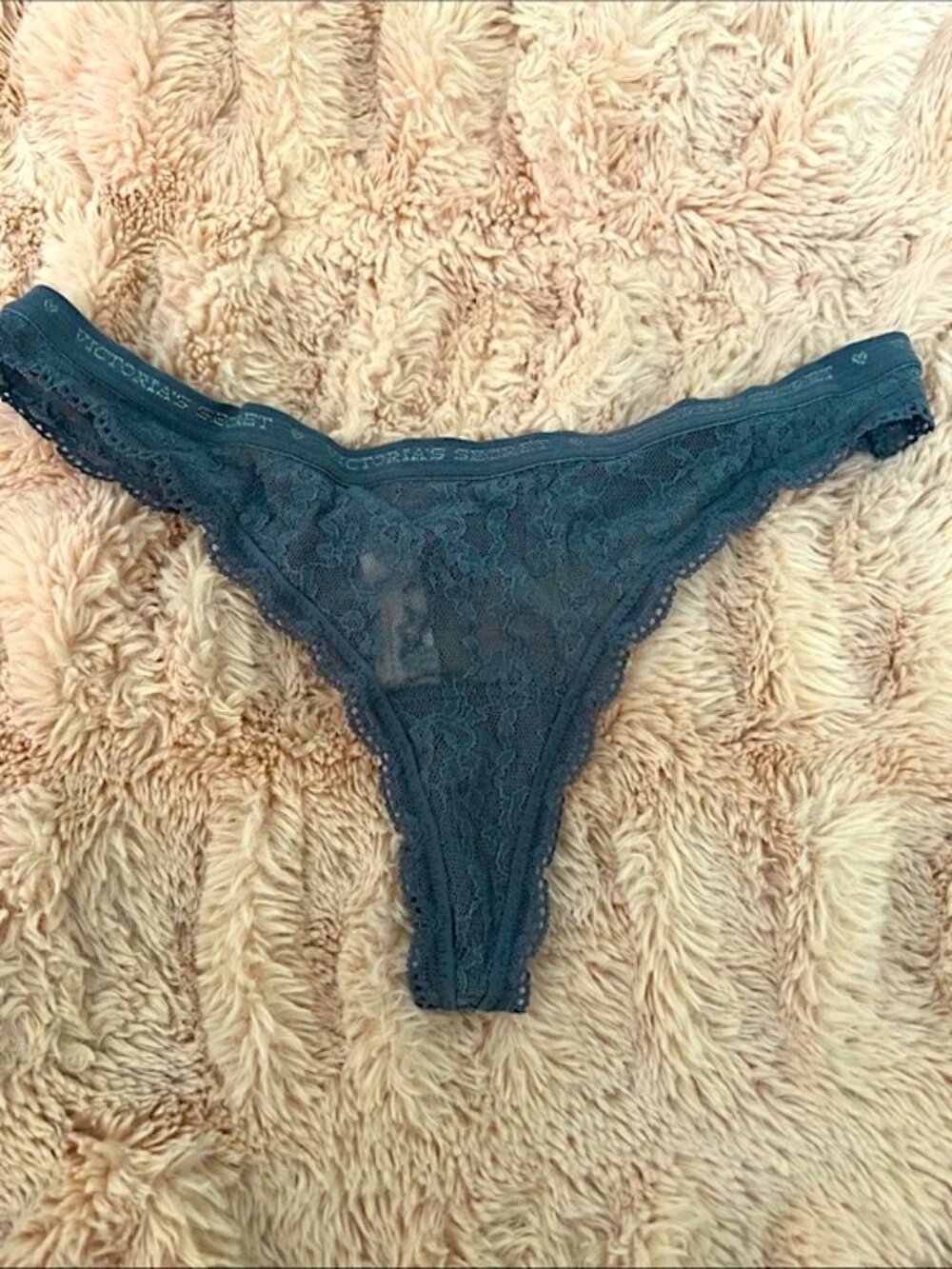 Victoria's Secret Lace Thong - Charcoal